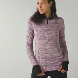 LULULEMON I Runderful Pullover 1/2 Zip Space Dye Camo Berry Rumble Multi/Black 8